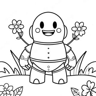 Pagina Para Colorir De Golem De Ferro Fofo Com Flores 35544-29572