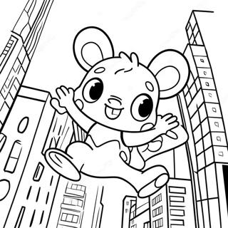 Pagina Para Colorir Do Spider Ham Balancando Pela Cidade 35624-29634