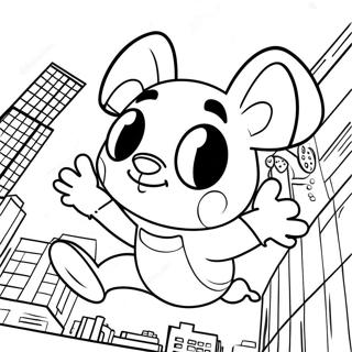 Pagina Para Colorir Do Spider Ham Balancando Pela Cidade 35624-29636