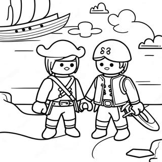 Pagina Para Colorir Da Aventura Pirata Do Playmobil 35644-29651