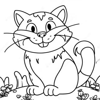 Pagina Para Colorir Do Gato De Cheshire Sorridente Em Wonderland 35684-29683