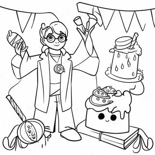 Aniversário Do Harry Potter Páginas Para Colorir