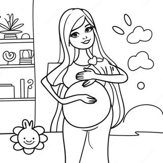 Pagina Para Colorir Barbie Gravida Com Barriga De Bebe 35783-29758