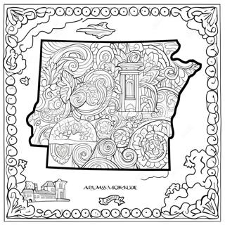 Pagina Para Colorir Do Contorno Do Estado Do Arkansas 35993-30036