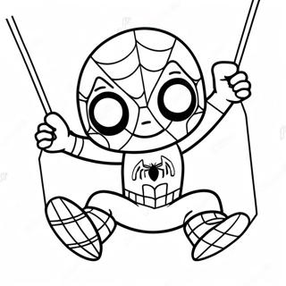 Pagina Para Colorir Do Chibi Homem Aranha Balancando 36084-30101