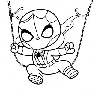 Pagina Para Colorir Do Chibi Homem Aranha Balancando 36084-30102