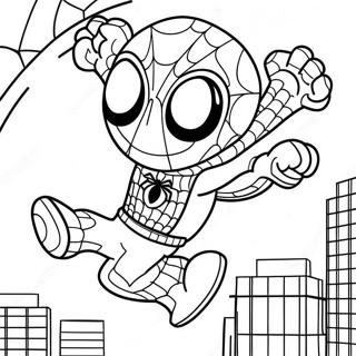 Pagina Para Colorir Do Chibi Homem Aranha Balancando 36084-30104