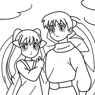 Pagina Para Colorir Da Aventura Do Inuyasha E Kagome 36124-30130