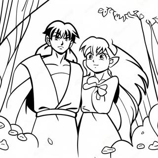 Pagina Para Colorir Da Aventura Do Inuyasha E Kagome 36124-30131