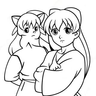 Pagina Para Colorir Da Aventura Do Inuyasha E Kagome 36124-30132