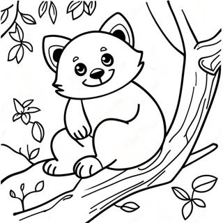 Pagina Para Colorir De Panda Vermelho Em Uma Arvore 3620-2941