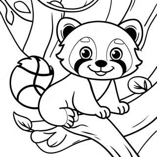 Pagina Para Colorir De Panda Vermelho Em Uma Arvore 3620-2942