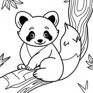 Pagina Para Colorir De Panda Vermelho Em Uma Arvore 3620-2944