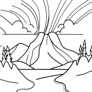 Pagina Para Colorir Das Luzes Do Norte Coloridas Sobre Montanhas 36234-30223