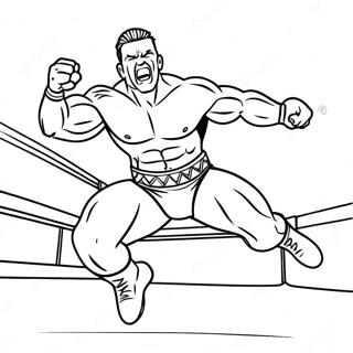 Pagina Para Colorir De Lutador Da Wwe Empolgante Pulando 36364-30338