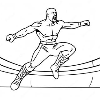 Pagina Para Colorir De Lutador Da Wwe Empolgante Pulando 36364-30340