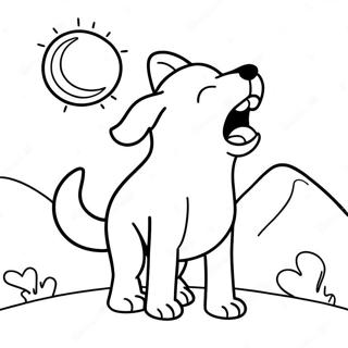 Pagina Para Colorir Cao De Desenho Animado Uivando Para A Lua 36425-30376