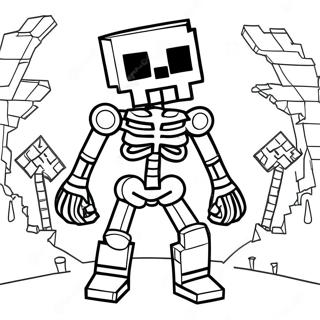 Pagina Para Colorir Do Esqueleto Mutante Do Minecraft Assustador 36525-30444