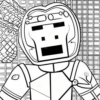 Pagina Para Colorir Do Steve Do Minecraft Com Armadura De Diamante 36674-30563