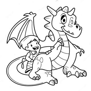 Pagina Para Colorir Do Dragao Aventureiro E Do Menino 36806-30661