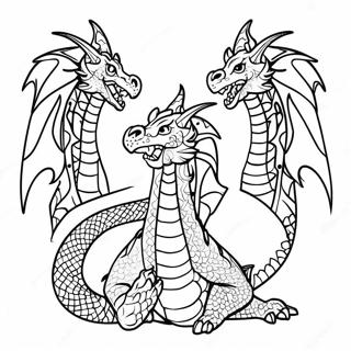 Pagina Para Colorir Do Majestoso Dragao De Tres Cabecas 36886-30738