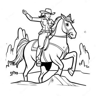 Pagina Para Colorir Cowgirl Montando Um Cavalo 3689-2995