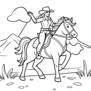 Pagina Para Colorir Cowgirl Montando Um Cavalo 3689-2996