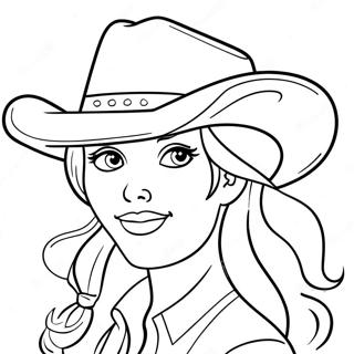 Pagina Para Colorir Cowgirl Fofa Com Um Chapeu 3690-2999