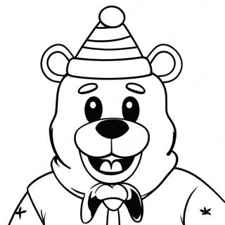 Pagina Para Colorir Do Freddy Fazbear Com Chapeu De Papai Noel 36916-30746