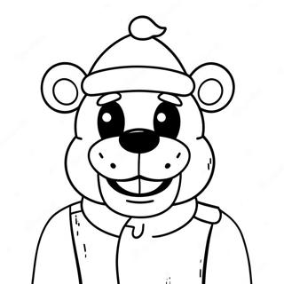 Pagina Para Colorir Do Freddy Fazbear Com Chapeu De Papai Noel 36916-30747