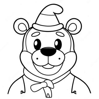 Pagina Para Colorir Do Freddy Fazbear Com Chapeu De Papai Noel 36916-30748