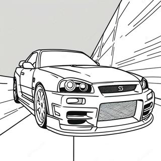 Nissan Skyline R34 Páginas Para Colorir