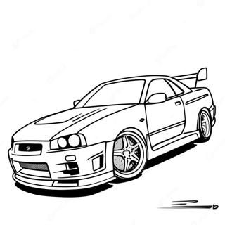 Pagina Para Colorir Da Acao De Corrida Do Nissan Skyline R34 36966-30790