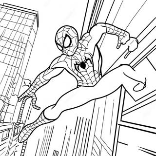 Pagina Para Colorir Do Spiderman Balancando Pela Cidade 37016-30829