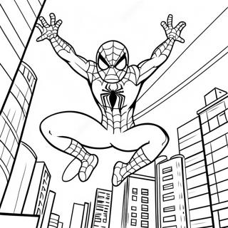 Pagina Para Colorir Do Spiderman Balancando Pela Cidade 37016-30830