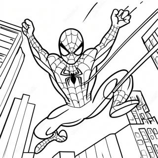 Pagina Para Colorir Do Spiderman Balancando Pela Cidade 37016-30831