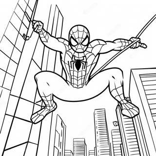 Pagina Para Colorir Do Spiderman Balancando Pela Cidade 37016-30832