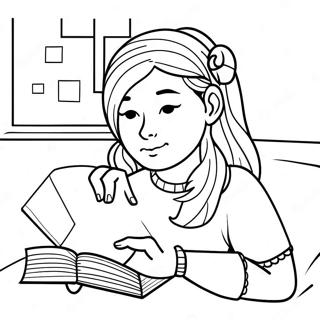 Pagina Para Colorir Da Monika Lendo Um Livro 37026-30837