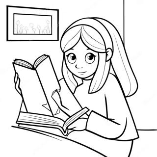 Pagina Para Colorir Da Monika Lendo Um Livro 37026-30839