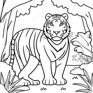 Pagina Para Colorir Do Majestoso Tigre Branco Na Selva 37076-30880