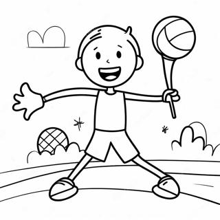 Pagina Para Colorir Do Homem Palito Feliz Jogando Esportes 37326-31070