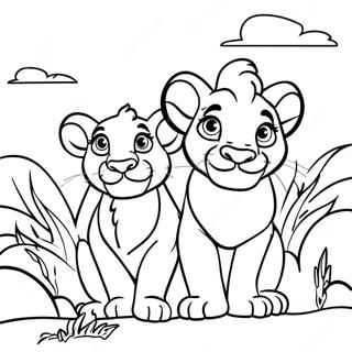 Pagina Para Colorir De Simba E Kiara No Por Do Sol 37366-31112