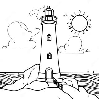 Pagina Para Colorir Do Majestoso Farol Ao Por Do Sol 37386-31127