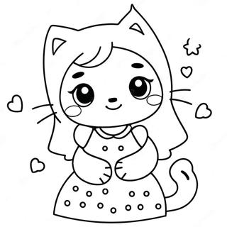 Pagina Para Colorir Da Menina Kawaii Com Gato Fofo 37425-31155