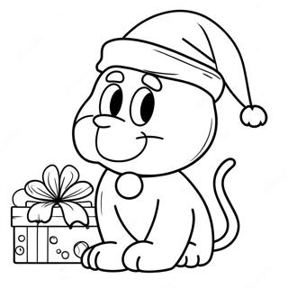 Pagina Para Colorir Do Garfield Com Chapeu De Papai Noel 37566-31280