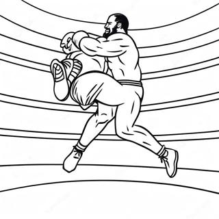 Pagina Para Colorir Do Lutador Da Wwe Pulando Em Cima Do Oponente 3760-3055