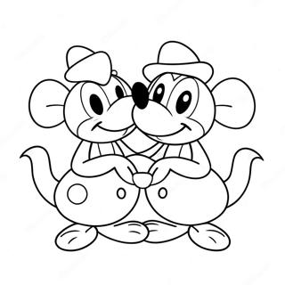 Mickey E Minnie Pombinhos Pagina Para Colorir 37647-31319