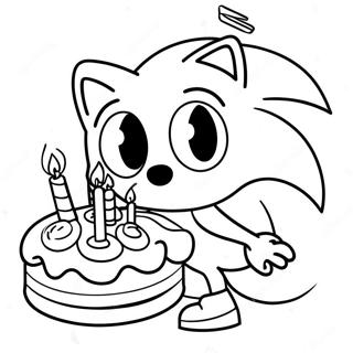 Sonic Com Bolo De Aniversario Pagina Para Colorir 37667-31342