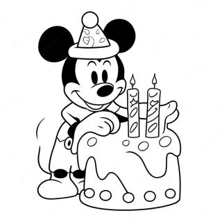 Pagina Para Colorir Do Mickey Mouse Com Bolo De Aniversario 37697-31367