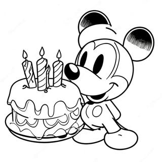 Pagina Para Colorir Do Mickey Mouse Com Bolo De Aniversario 37697-31368